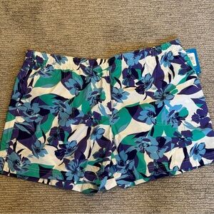 NWT Columbia Sandy River Floral‎ Print Purple Hiking Womens Sz XL 5" Inseam